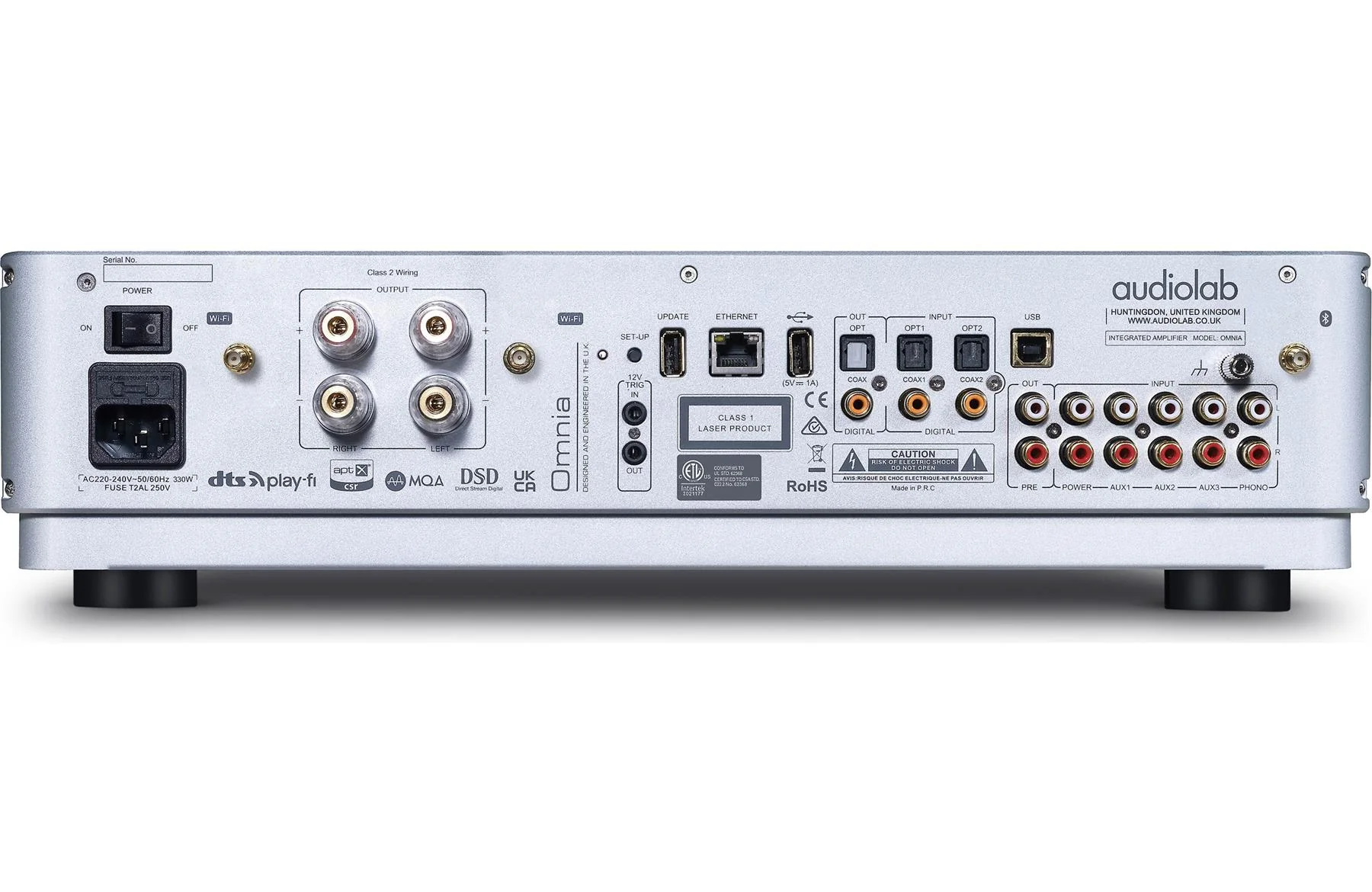 Audiolab Omnia Stereo integrated amplifier with built-in CD player, DAC, Wi-Fi®, and Bluetooth® (Silver) - Clearance/ Open Box - Image 2