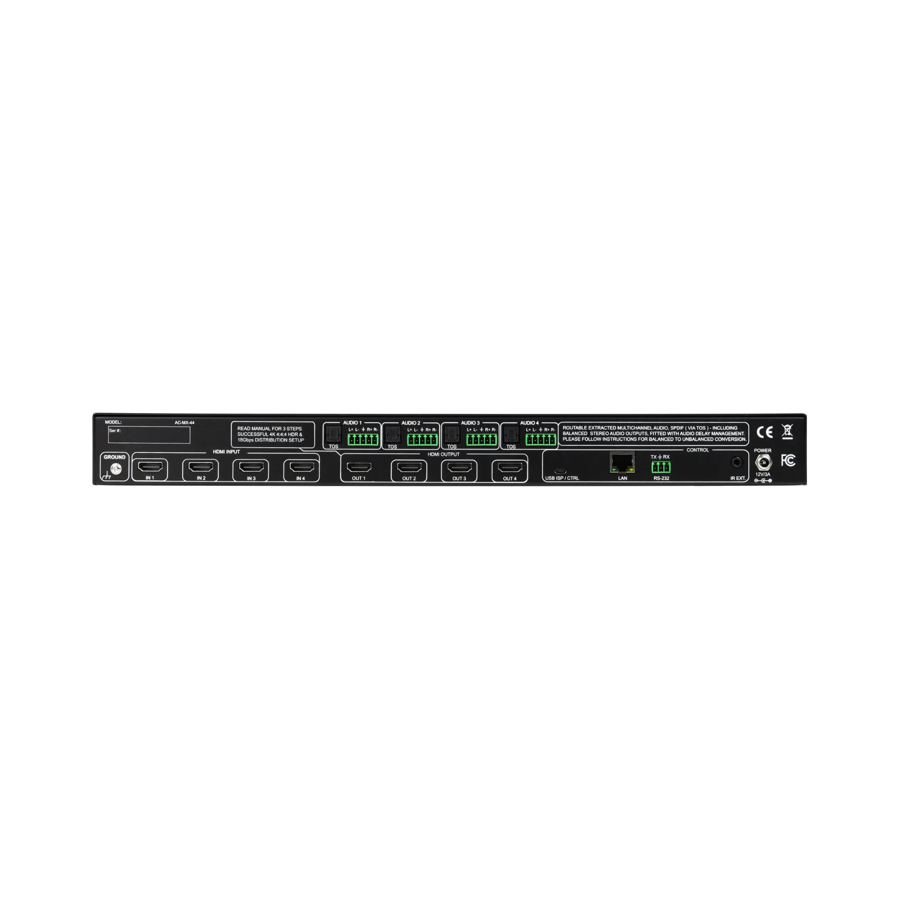 AVPro Edge AC-MX-44 18Gbps 4x4 HDMI Matrix Switch - Clearance / Open Box - Image 5