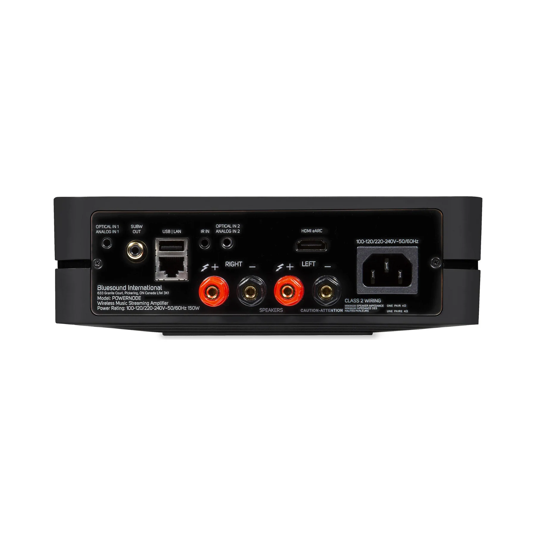 Bluesound POWERNODE Streaming music player with built-in stereo amplifier, Wi-Fi®, Bluetooth®, and Apple AirPlay® 2 (Black) - Clearance/ Open Box - Image 2
