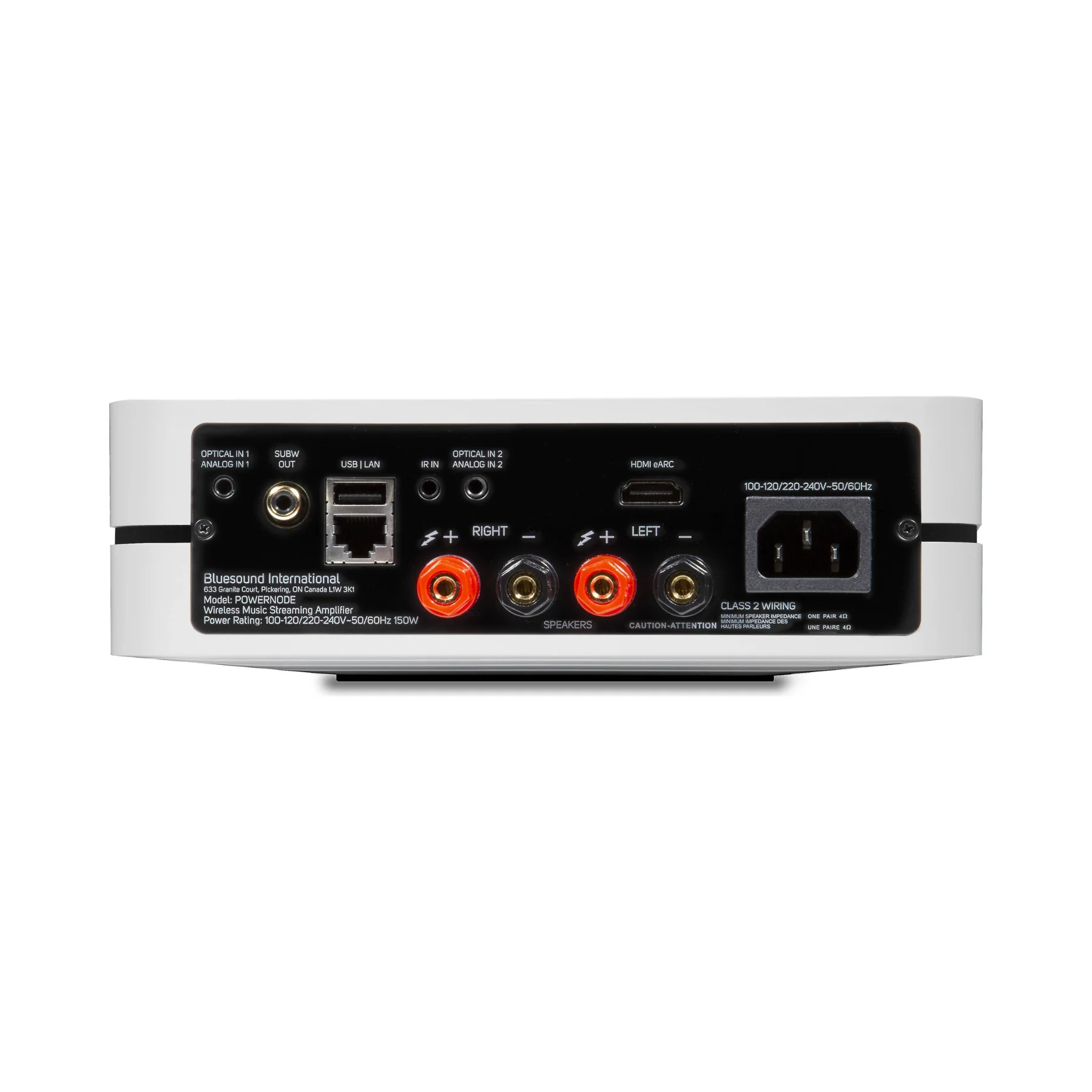 Bluesound POWERNODE Streaming music player with built-in stereo amplifier, Wi-Fi®, Bluetooth®, and Apple AirPlay® 2 (White) - Clearance/ Open Box - Image 2