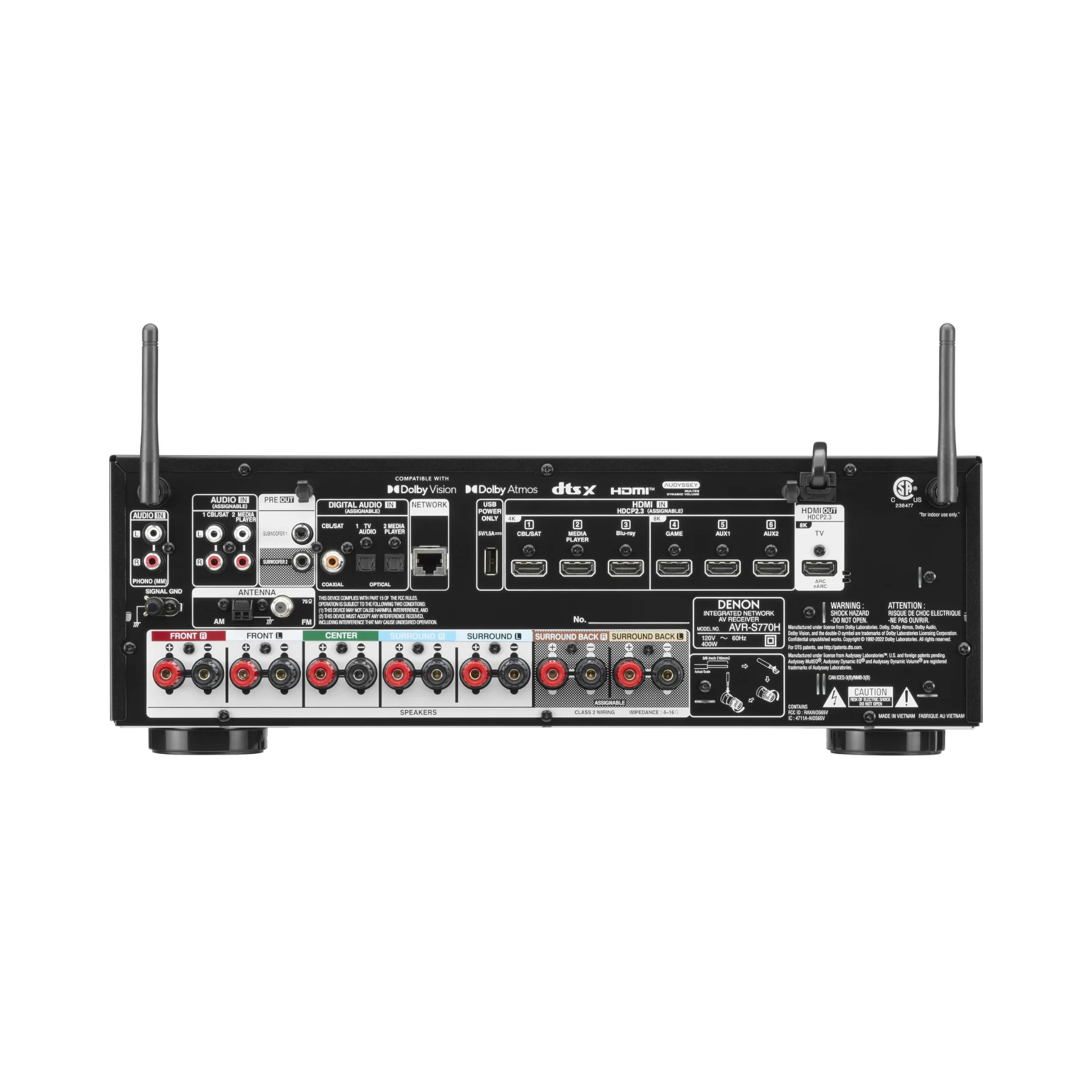 Denon AVR-S770H 7.2 Ch. 8K AV Receiver - Clearance / Open Box - Image 4
