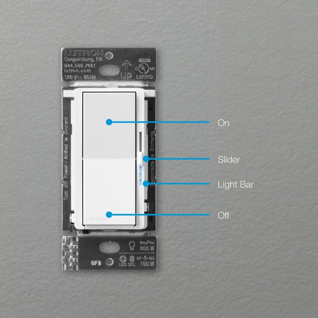 Lutron Diva Smart Dimmer Switch Starter Kit for Caséta Smart Lighting | DVRF-BDG-1DP | White - Image 2