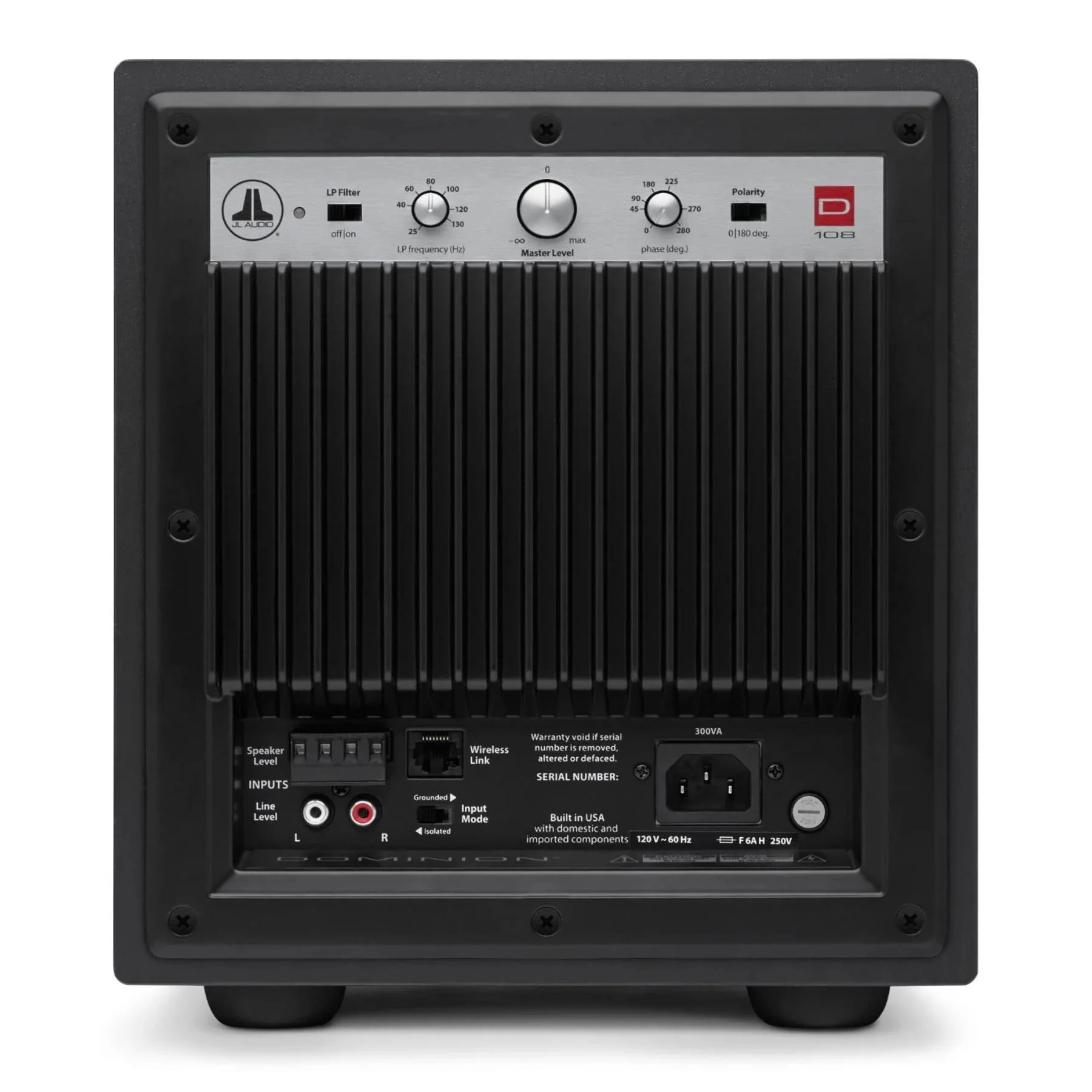 JL Audio Dominion d108-ASH 8-inch Powered Subwoofer - Black Ash - Image 3