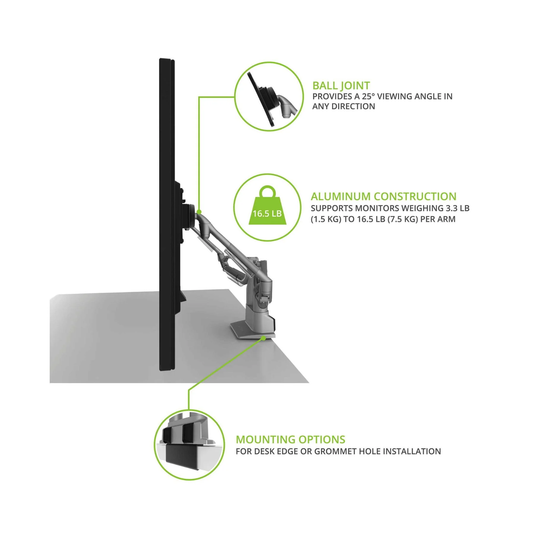 Kanto DMS2000 Dual Arm Desktop Monitor Mount - Clearance / Open Box - Image 14