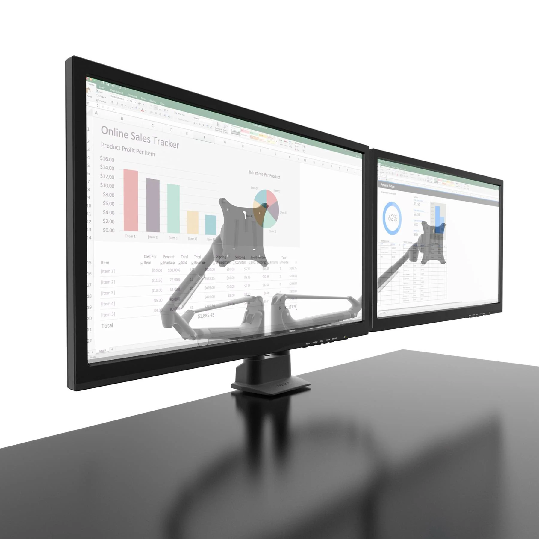Kanto DMS2000 Dual Arm Desktop Monitor Mount - Image 18