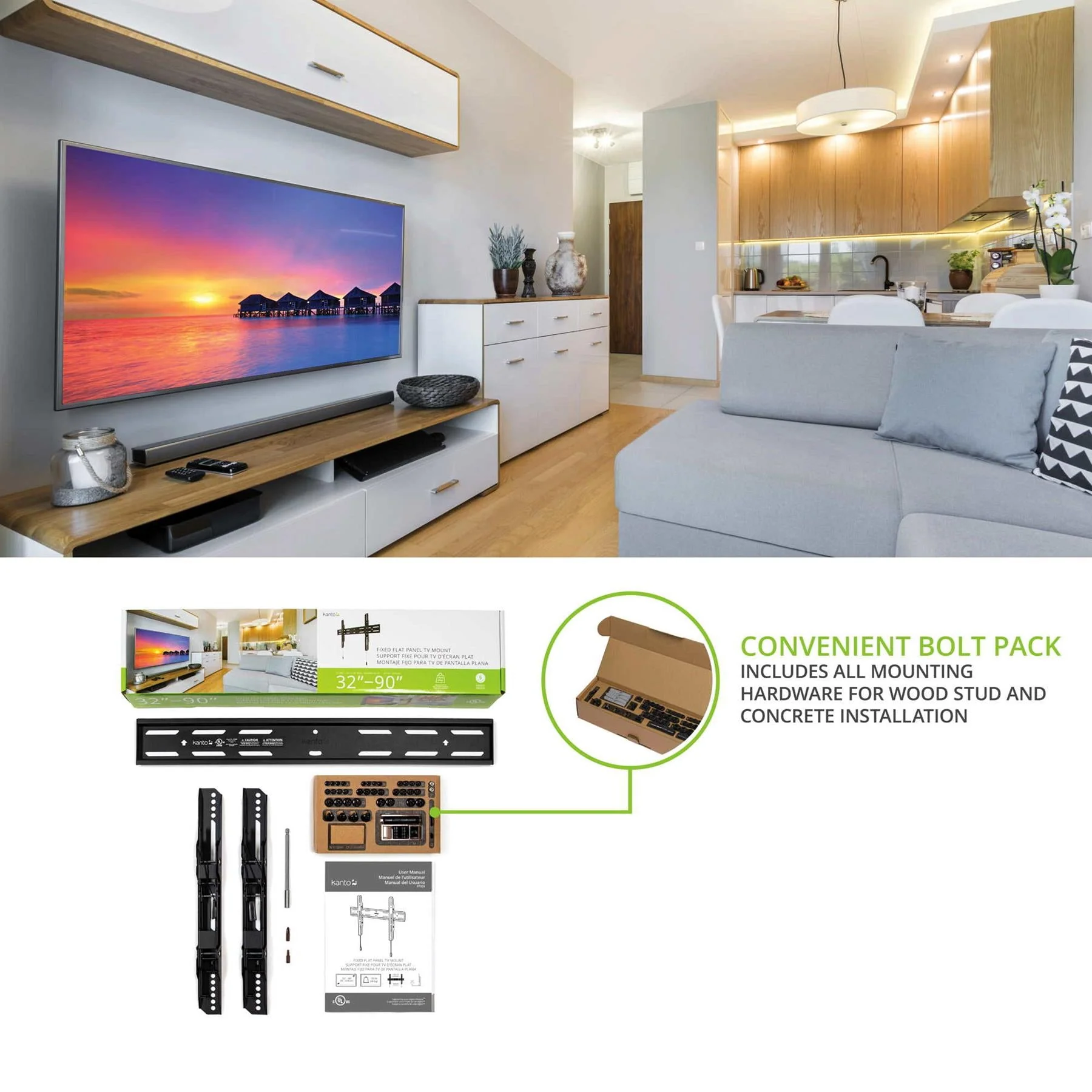 Kanto PF300 Low‑Profile Fixed TV Mount - Image 4