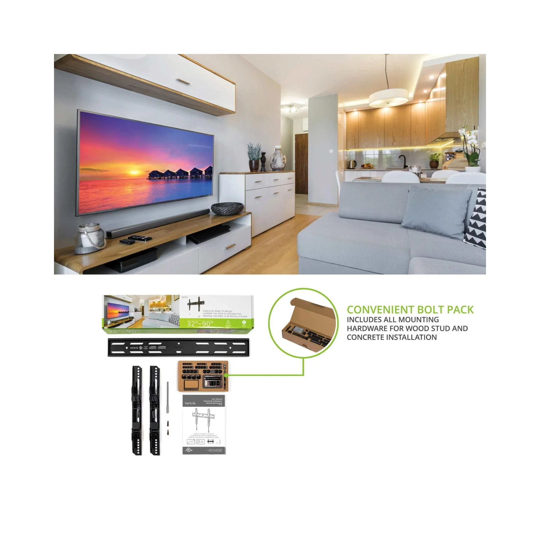 Kanto PF300 Low‑Profile Fixed TV Mount - Clearance / Open Box - Image 4