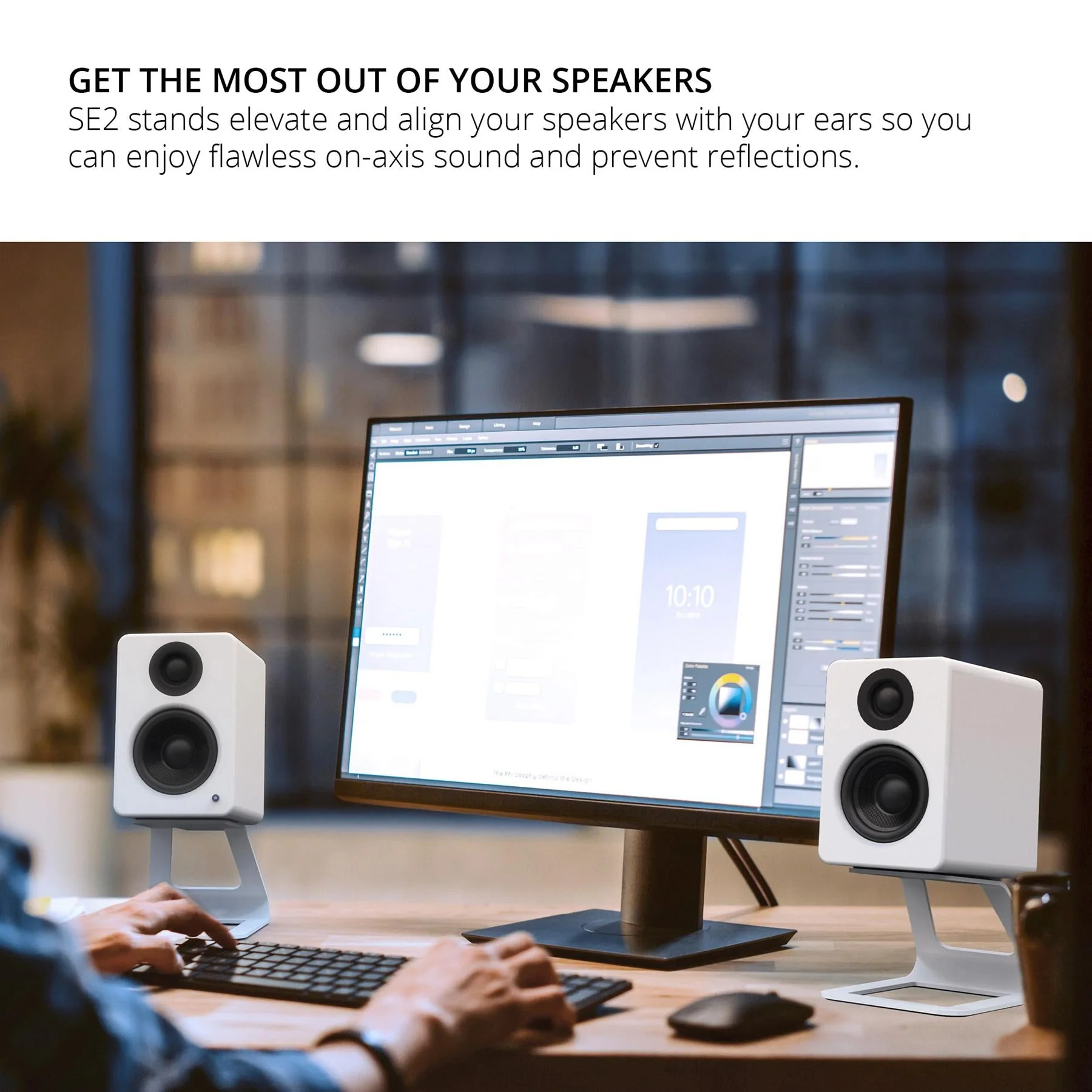 Kanto SE2 Desktop Speaker Stands - White Pair - Image 4
