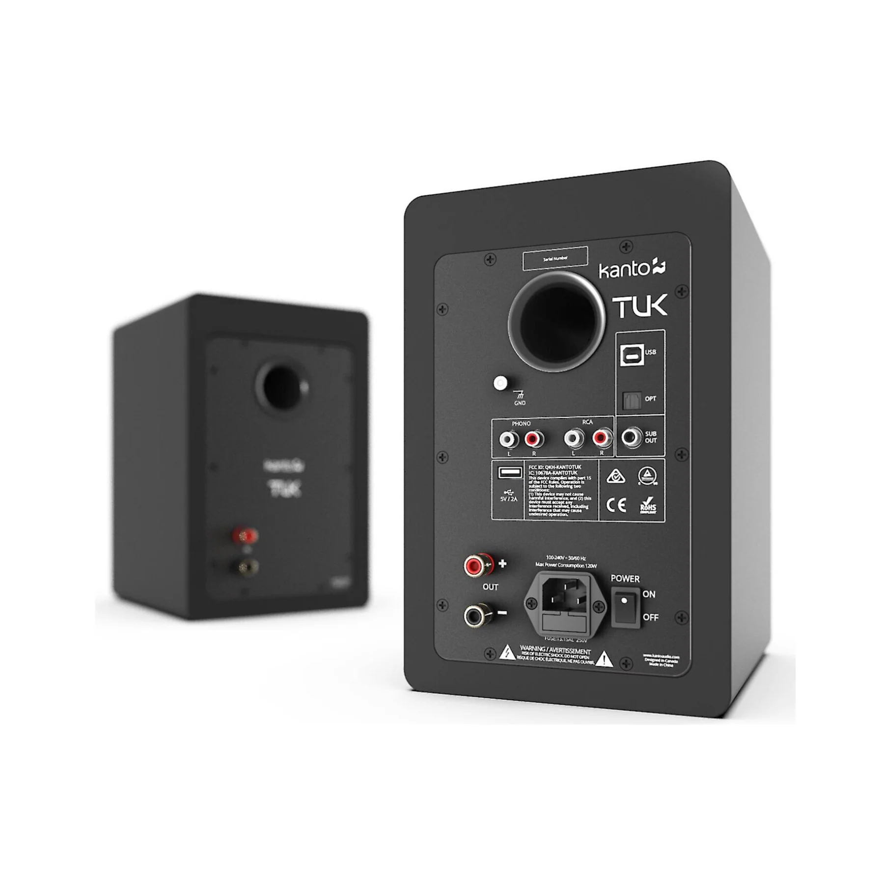 Kanto TUK Powered Speakers with USB DAC, Phono Preamp, Bluetooth 4.2, and Headphone Out - Clearance / Open Box - Image 5