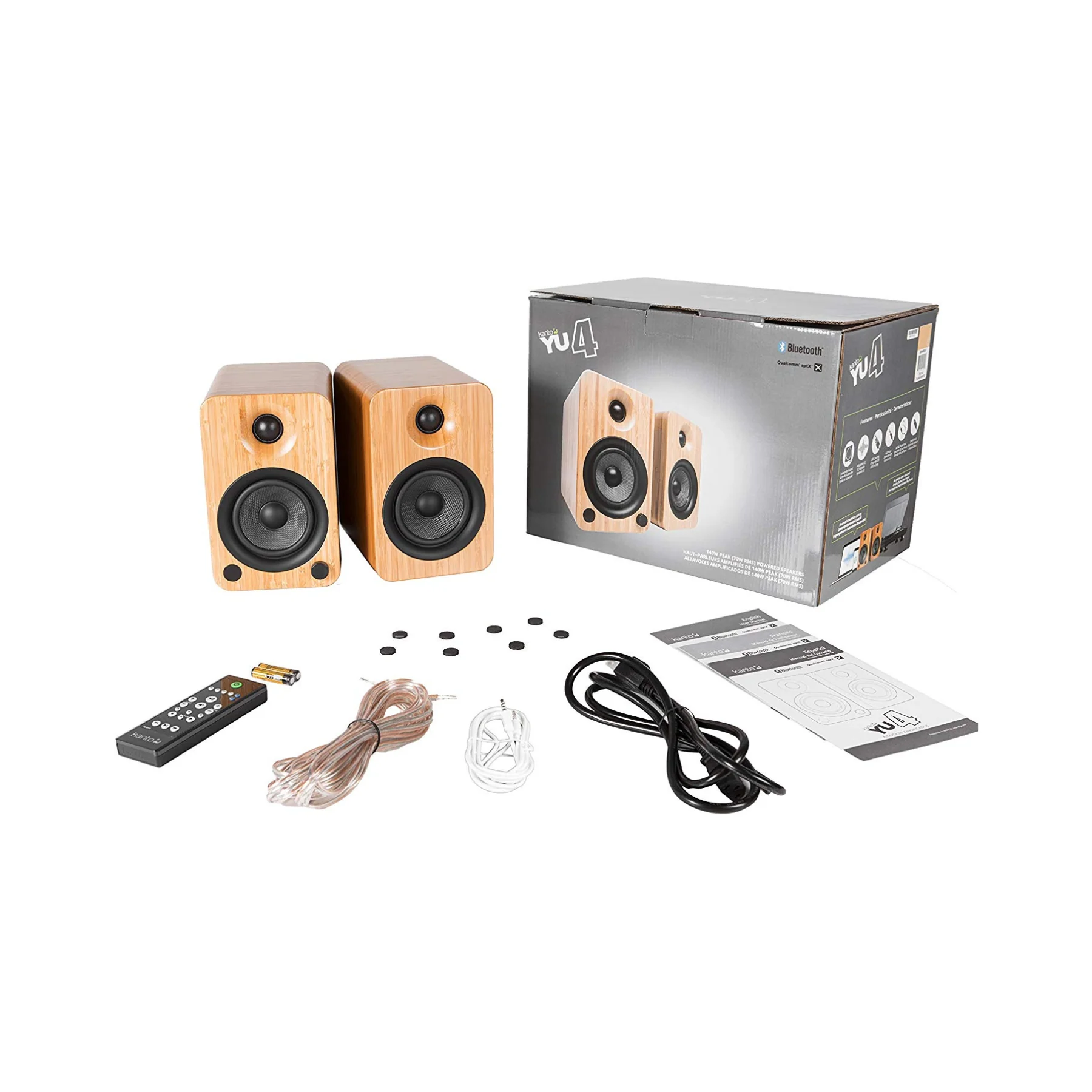 Kanto YU4 Powered Desktop speakers with Bluetooth and Phono Preamp - Clearance / Open Box - Image 3