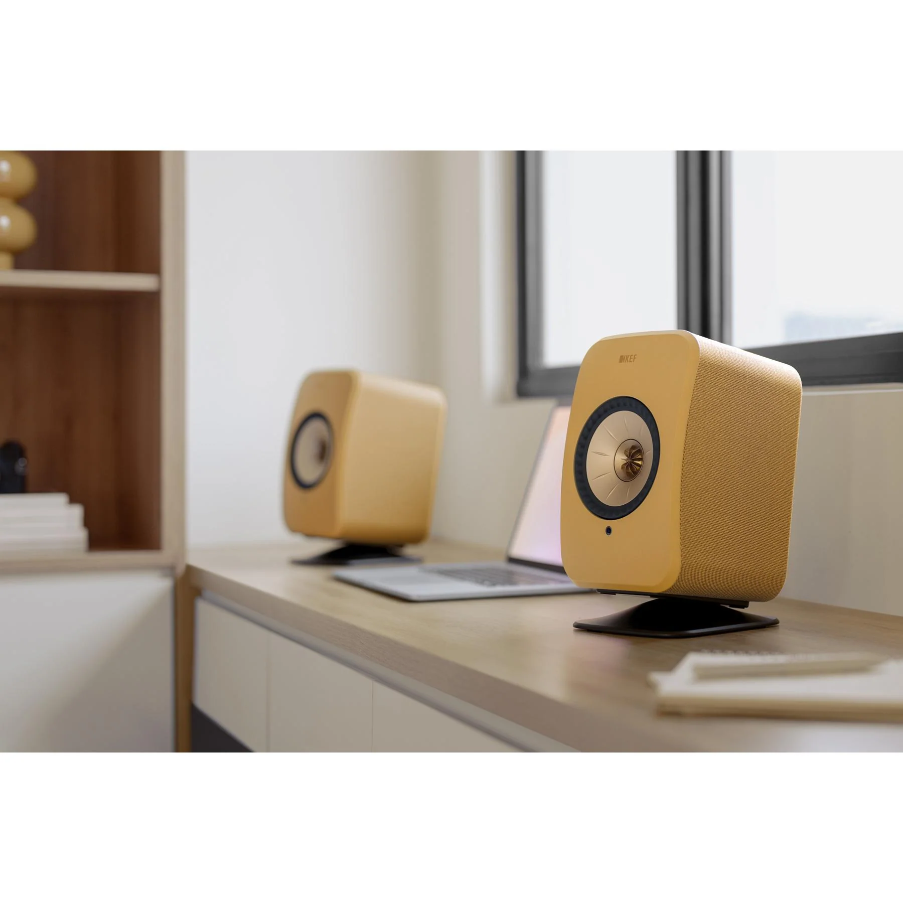 KEF LSX II Wireless HiFi Speakers - Amber Haze - Image 2
