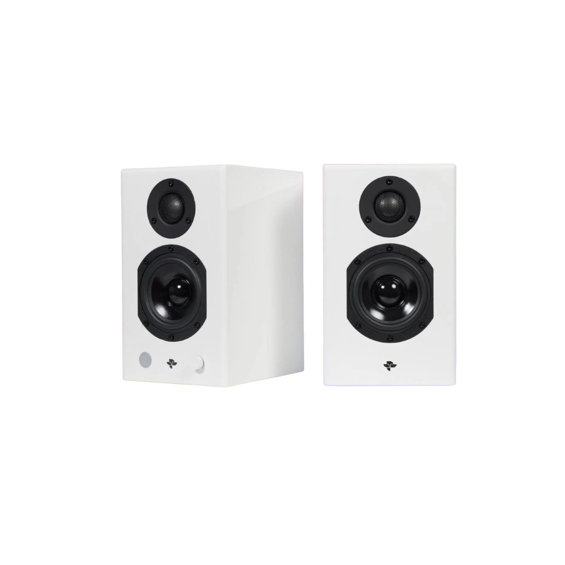 KIN by Totem Play Mini Powered Bookshelf Speakers – Satin White Pair