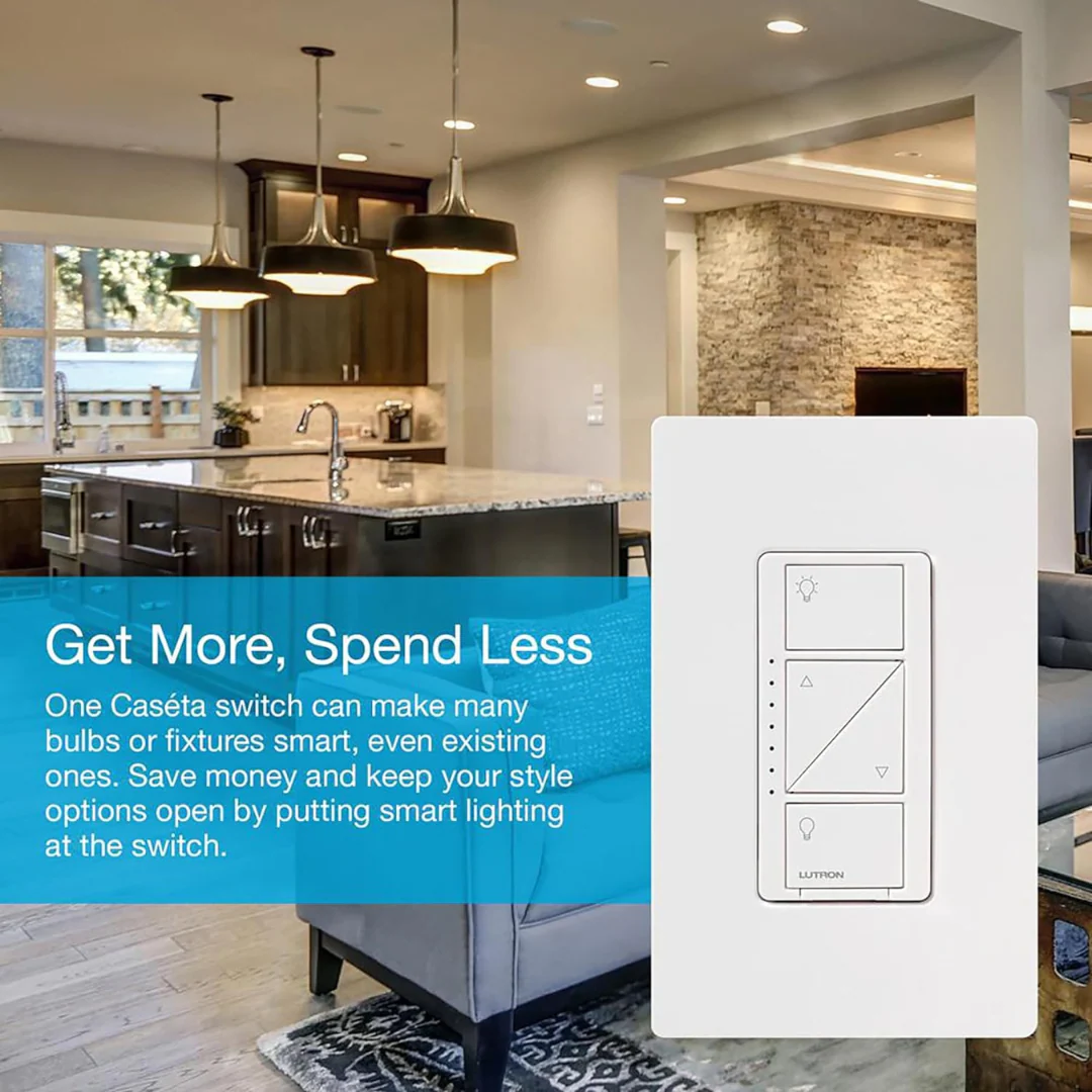 Lutron Caseta Smart Lighting Dimmer Switch and Remote Kit | P-PKG1W-WH | White - Image 8