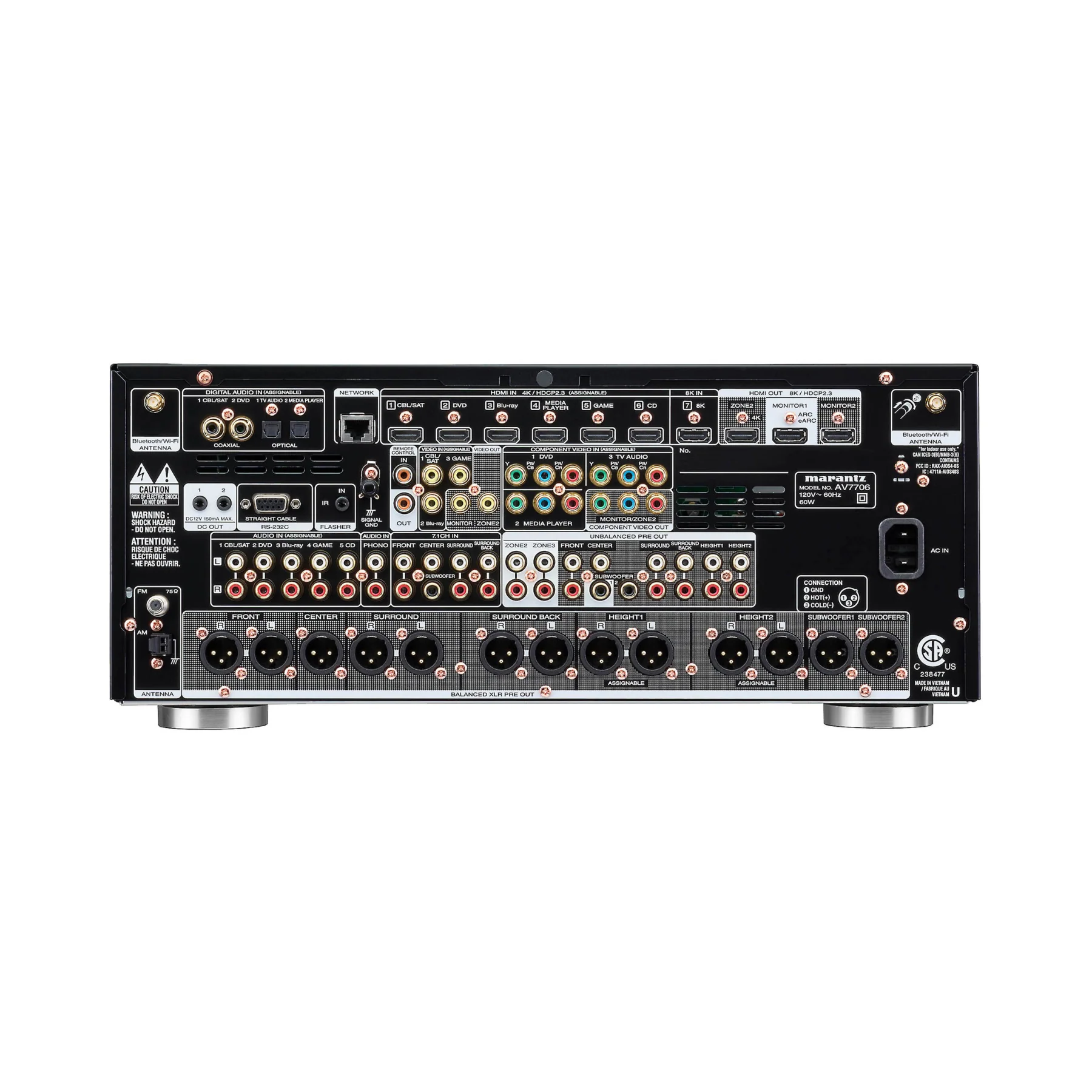 Marantz AV7706 Home theater preamp/processor with 11.2-channel processing, Dolby Atmos®, Apple AirPlay® 2, Bluetooth®, and HEOS Built-in - Clearance/ Open Box - Image 2