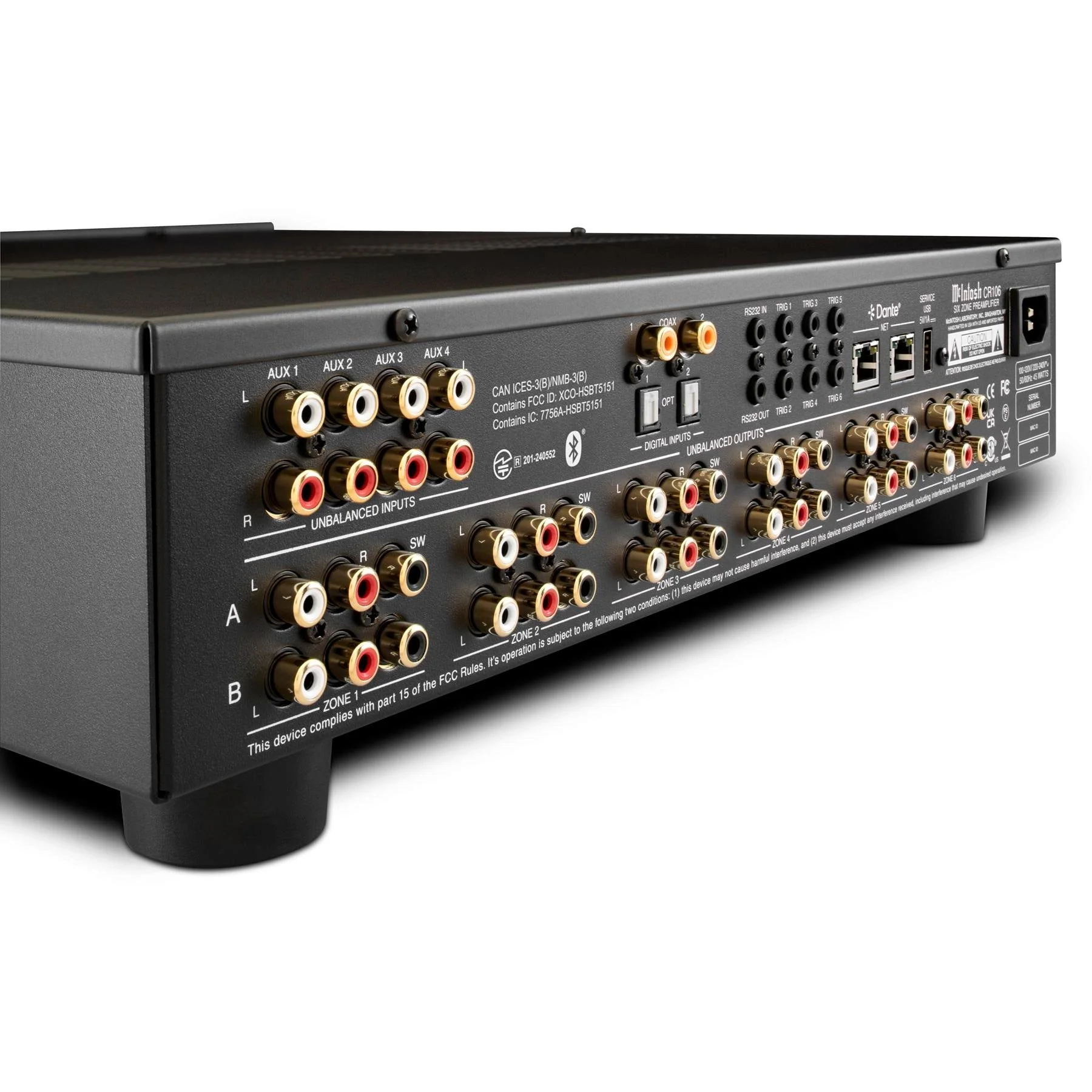 McIntosh CR106 6-Zone Preamplifier / Audio Matrix - Multi-Room Control & Flexible Connectivity - Image 3