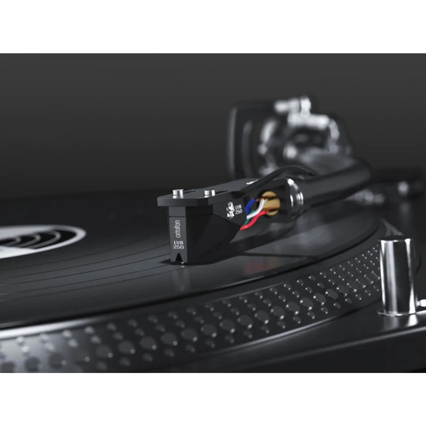 Ortofon 2M Black LVB 250 Moving Magnet Cartridge Premounted on SH-4 Black Headshell - Image 2