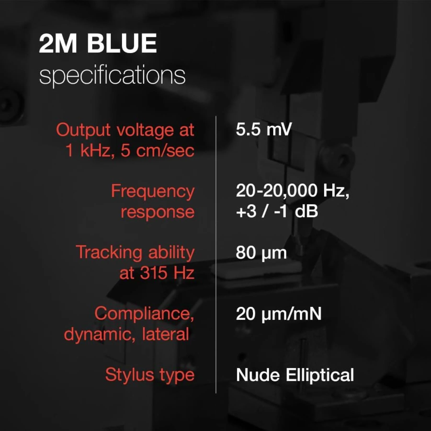 Ortofon 2M Blue Moving Magnet Cartridge Premounted on SH-4 Black Headshell - Image 4