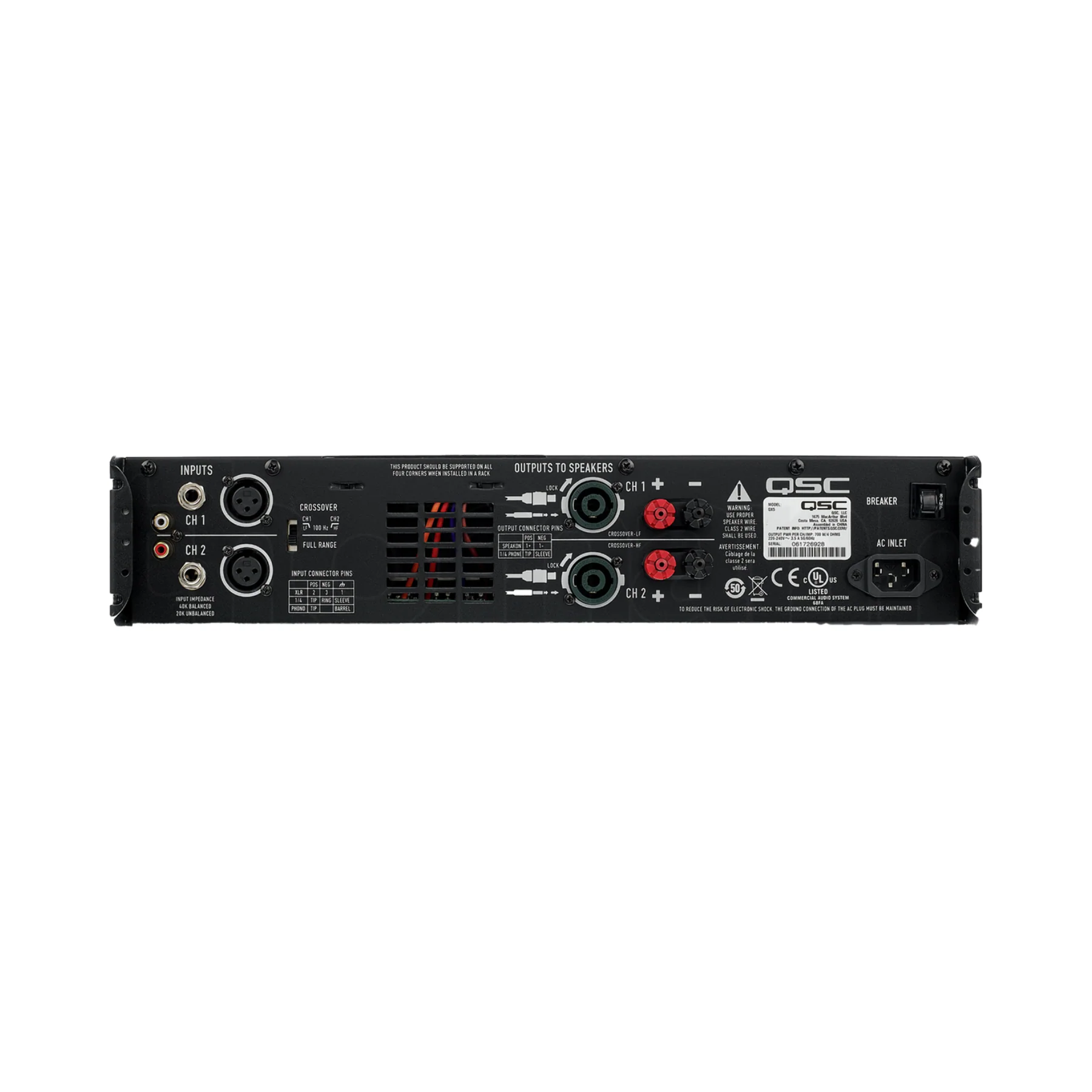QSC GX3 300-Watt Power Amplifier - Clearance / Open Box - Image 2