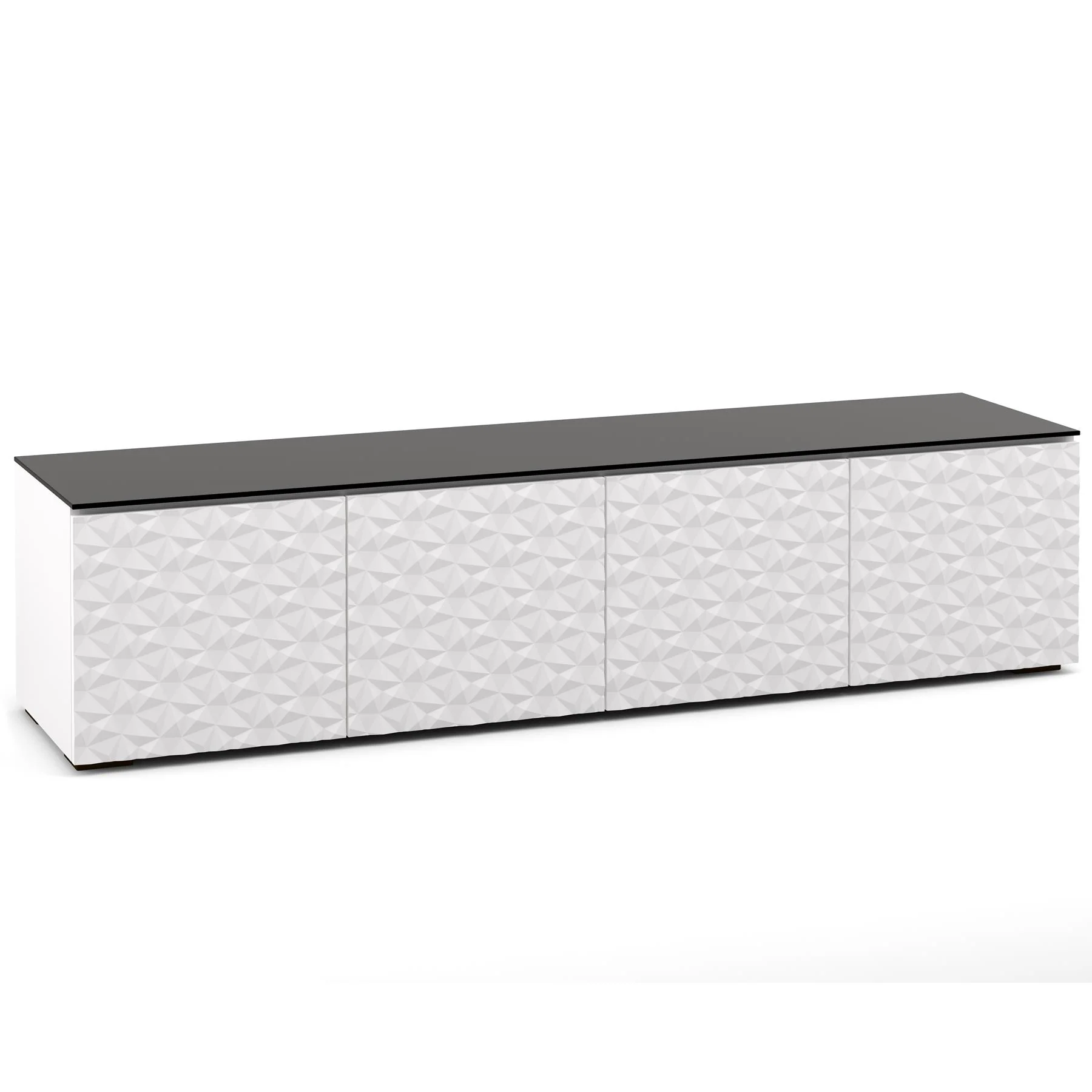 Salamander Milan 247 - White / Black Glass Quad AV Cabinet