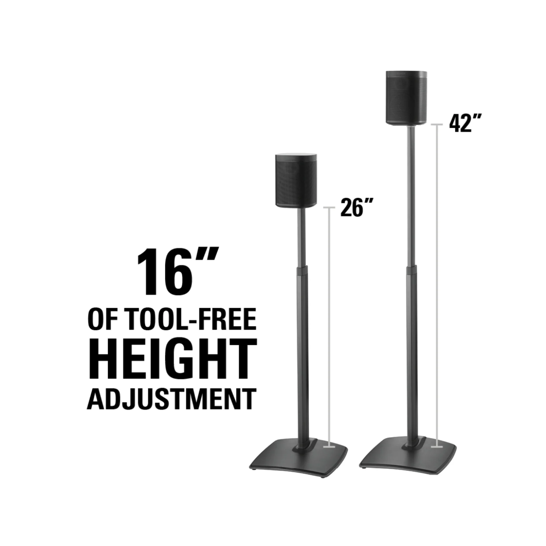 Sanus WSSA2 Adjustable Wireless Speaker Stand For One, & Play Series - Image 5