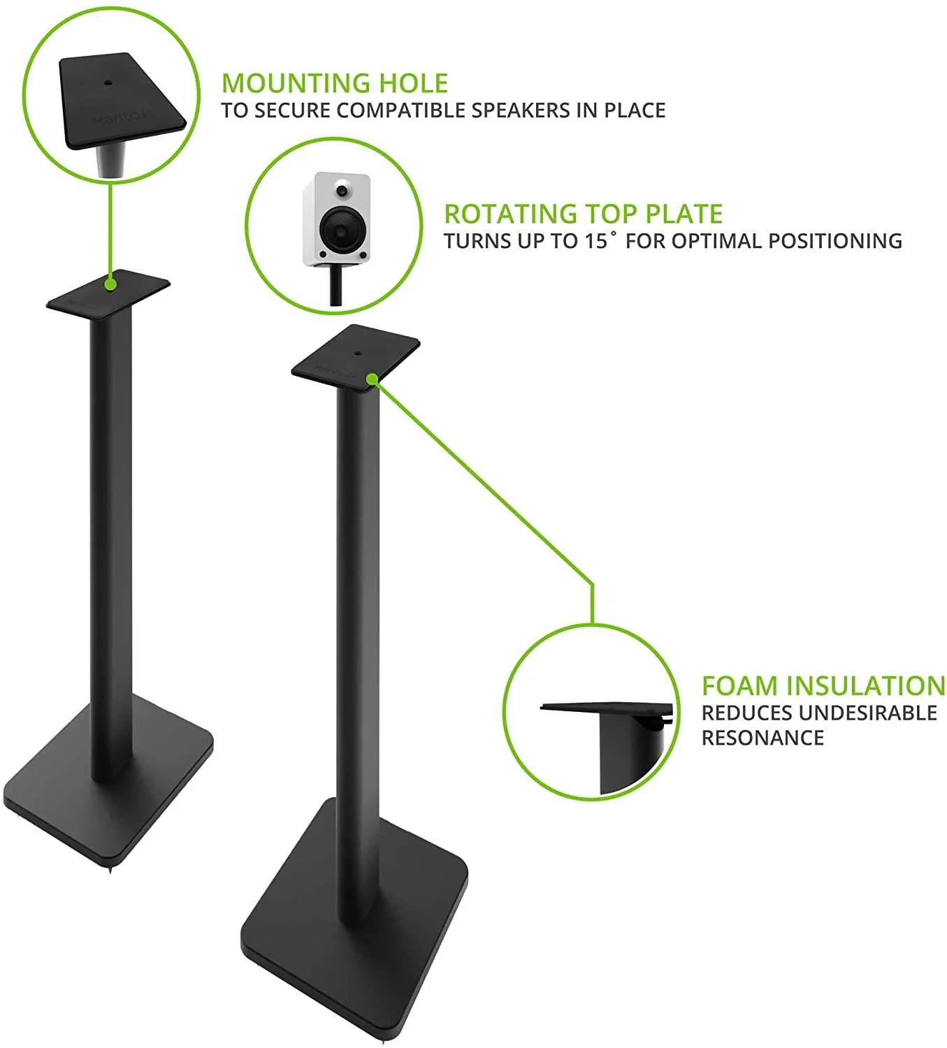 Kanto SP26PL - 26" Bookshelf Speaker Floor Stands - Image 23