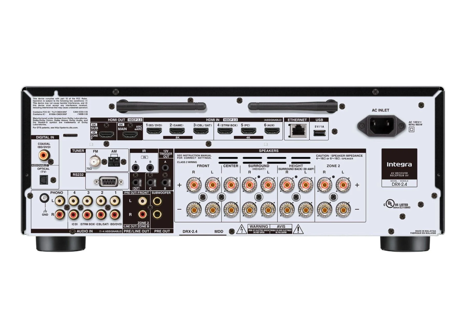 Integra DRX 2.4 - 7.2-Channel Network 8K AV Receiver - Image 4