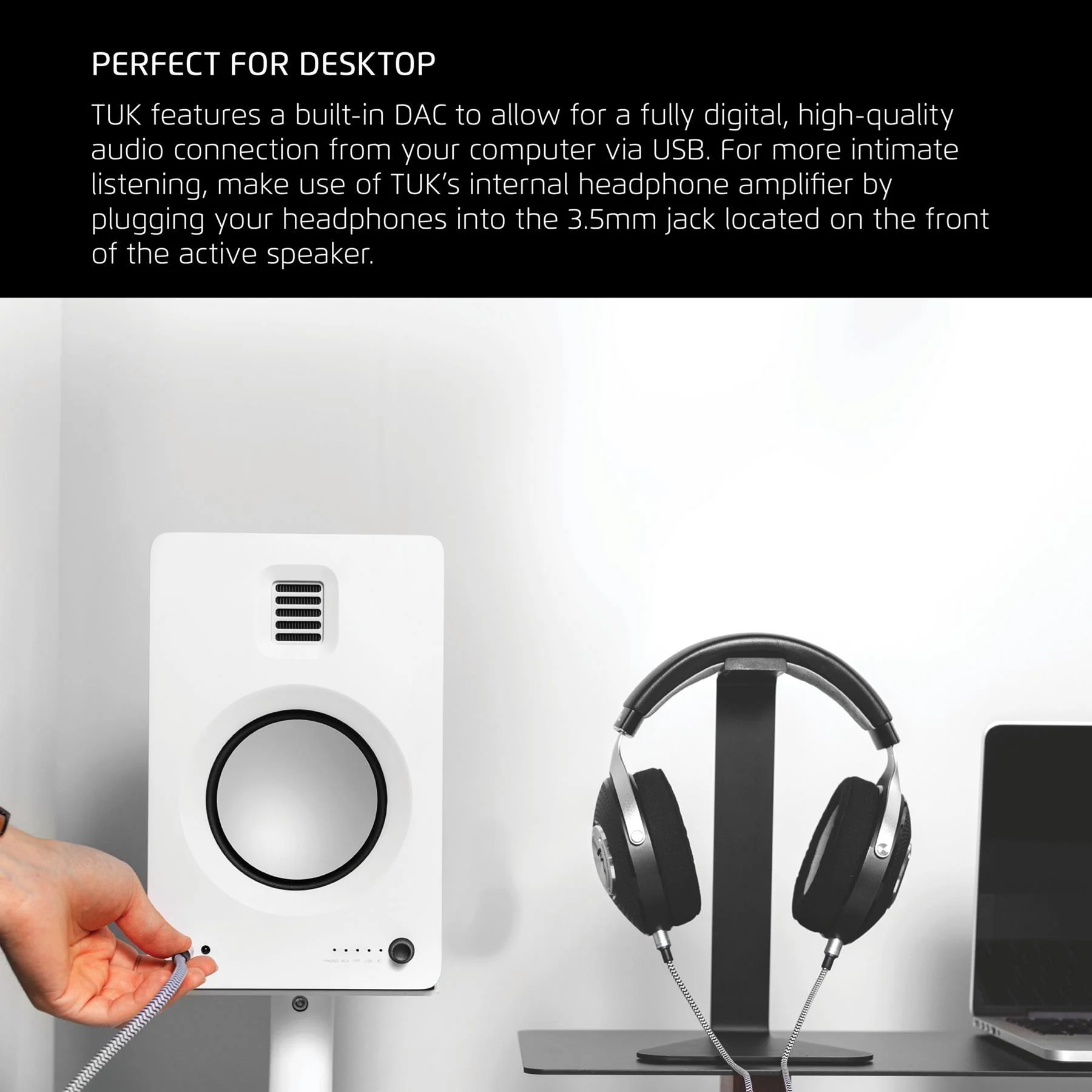 Kanto TUK Powered Speakers with USB DAC, Phono Preamp, Bluetooth 4.2, and Headphone Out - Image 11