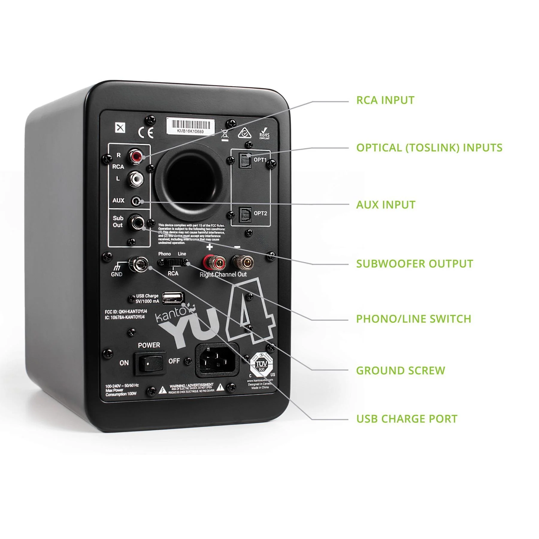 Kanto YU4 Powered Desktop speakers with Bluetooth and Phono Preamp - Image 22